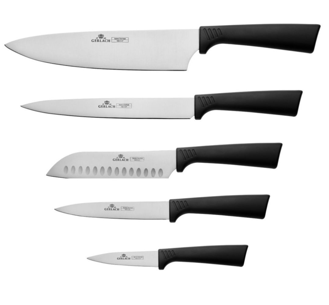 Komplet noży kuchennych w bloku 5 sztuk Gerlach - Smart Black - obrazek 2