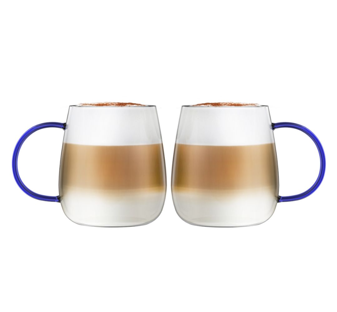 Komplet 2 szklanek żaroodpornych niebieskie ucho 400 ml Vialli Design - Bolla - obrazek 3