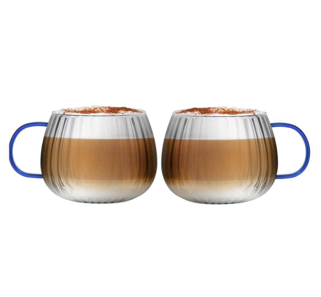 Komplet 2 szklanek żaroodpornych niebieskie ucho 350 ml Vialli Design – Tulip - obrazek 2