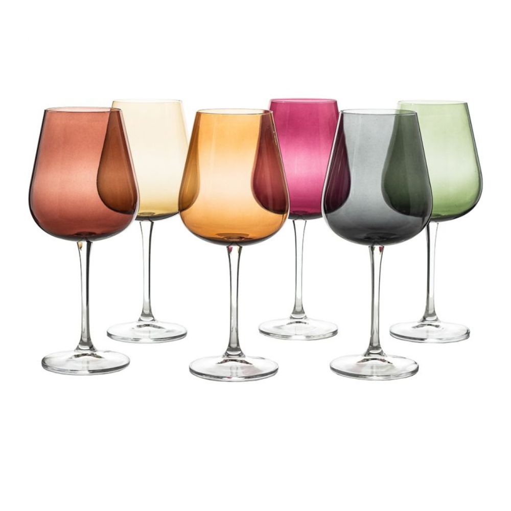 Komplet 6 kieliszków do wina 540 ml Bohemia - Ardea Smokey