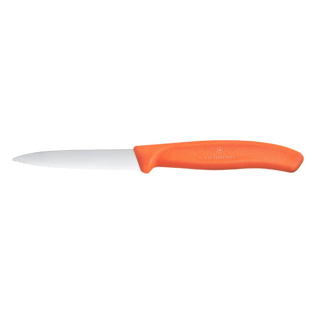 Nóż pomarańczowy 8 cm ząbkowany Victorinox - Swiss Classic