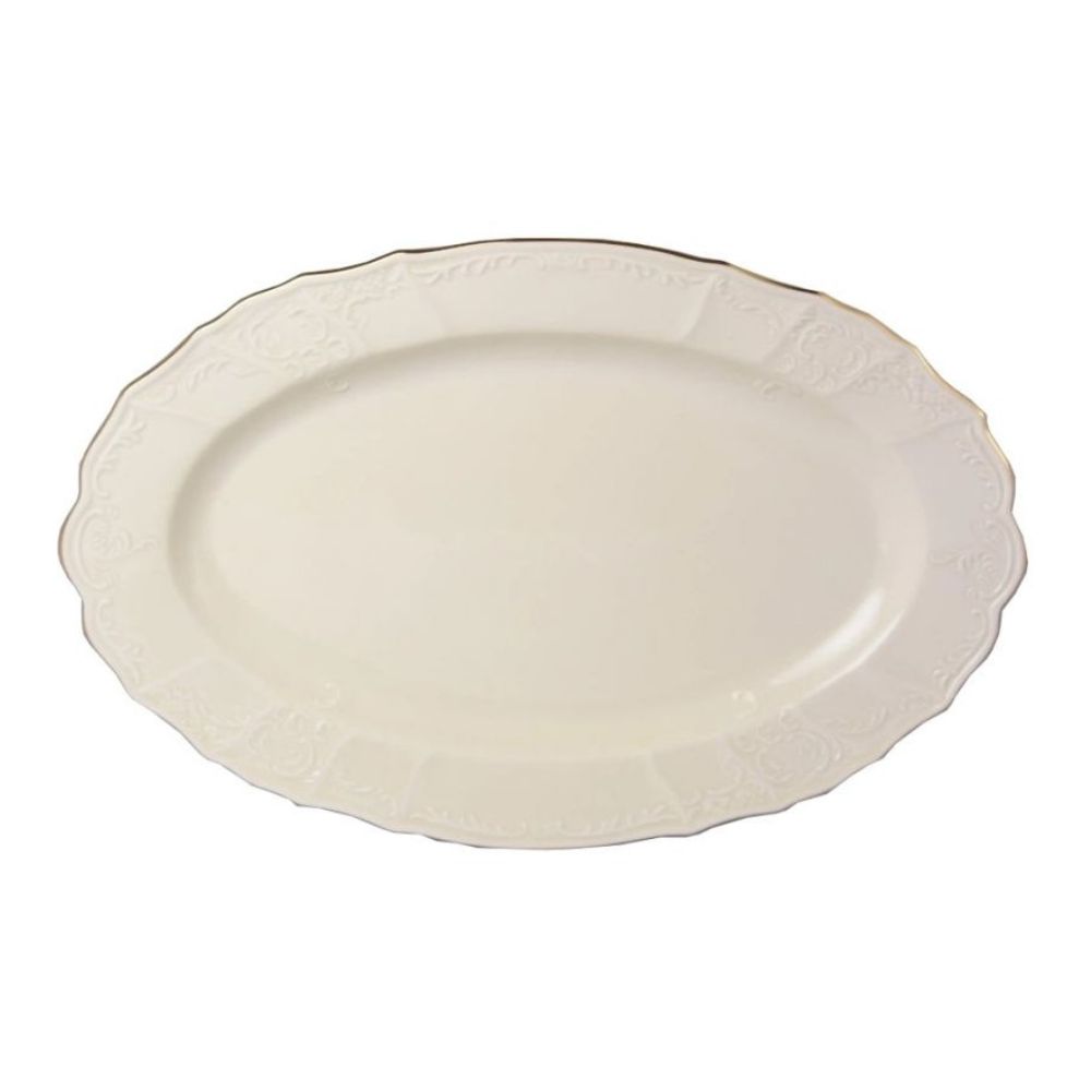 Półmisek owalny 36 cm Bohemia – Bernadotte Ivory Gold