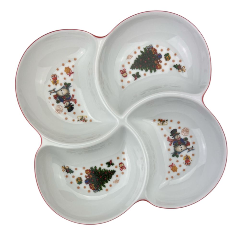 Patera czterodzielna 24x24 cm Bogucice - Cicha Noc 0986 Czerwona