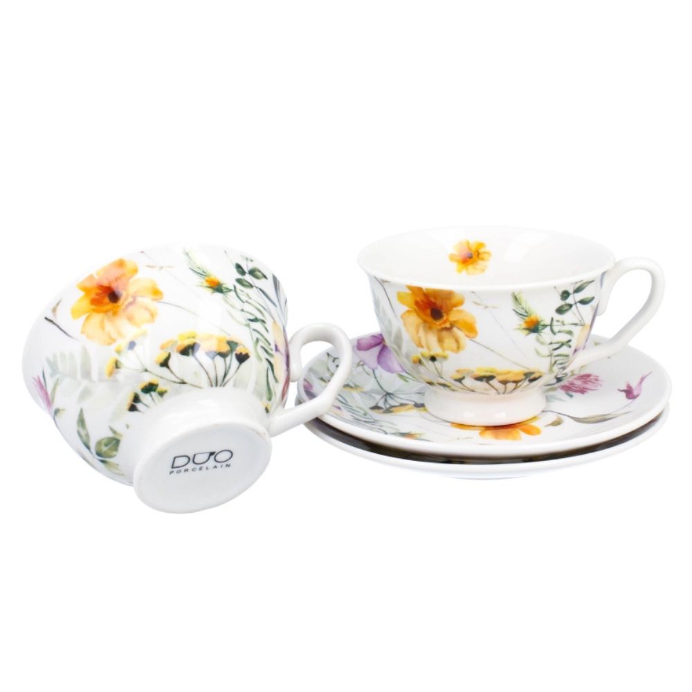 Komplet 2 filiżanek ze spodkami 250 ml Duo - Pansy - obrazek 3