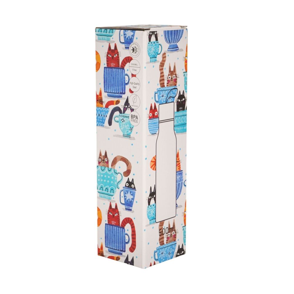 Butelka termiczna 500 ml Duo - Koty w filiżankach - obrazek 2