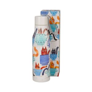 Butelka termiczna 500 ml Duo - Koty w filiżankach
