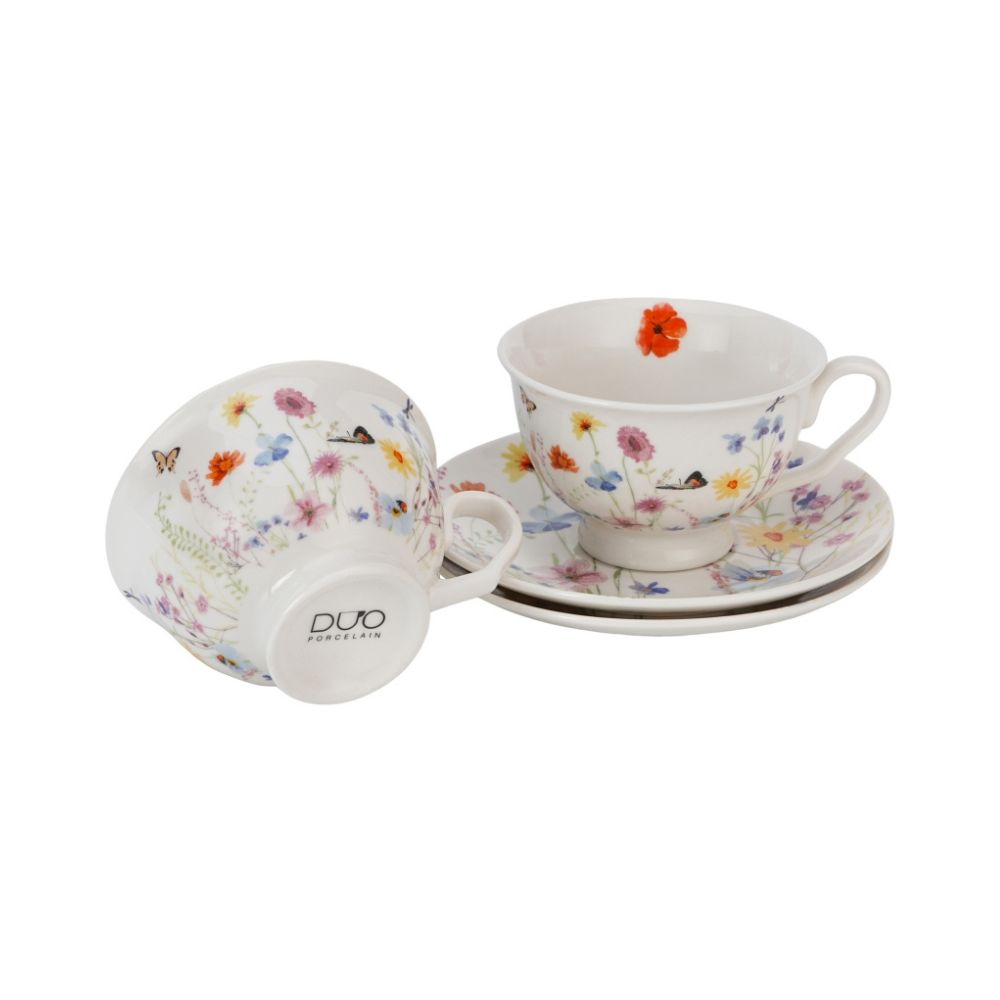 Komplet 2 filiżanek ze spodkami 250 ml Duo - Amelia - obrazek 2