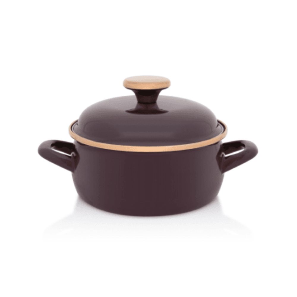 Garnek emaliowany z pokrywką 1,5 l Metalac - Bordeaux