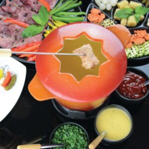 Fondue żeliwne pomarańczowe Zest for Life - Davos